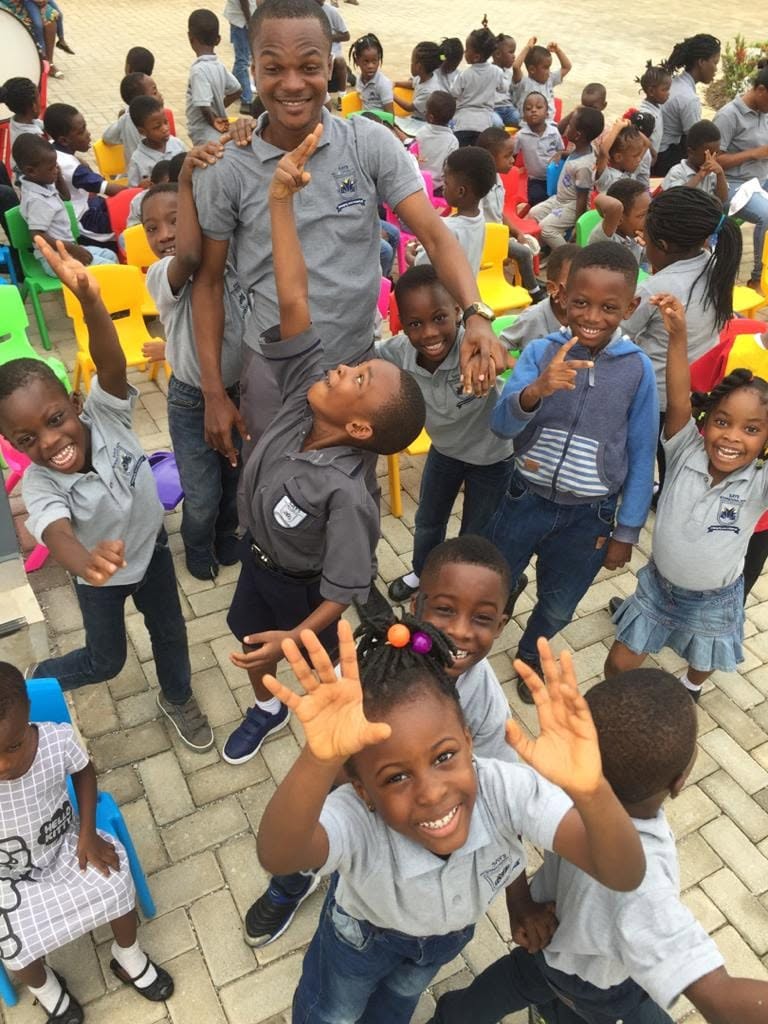 Pupils enjoying a school event