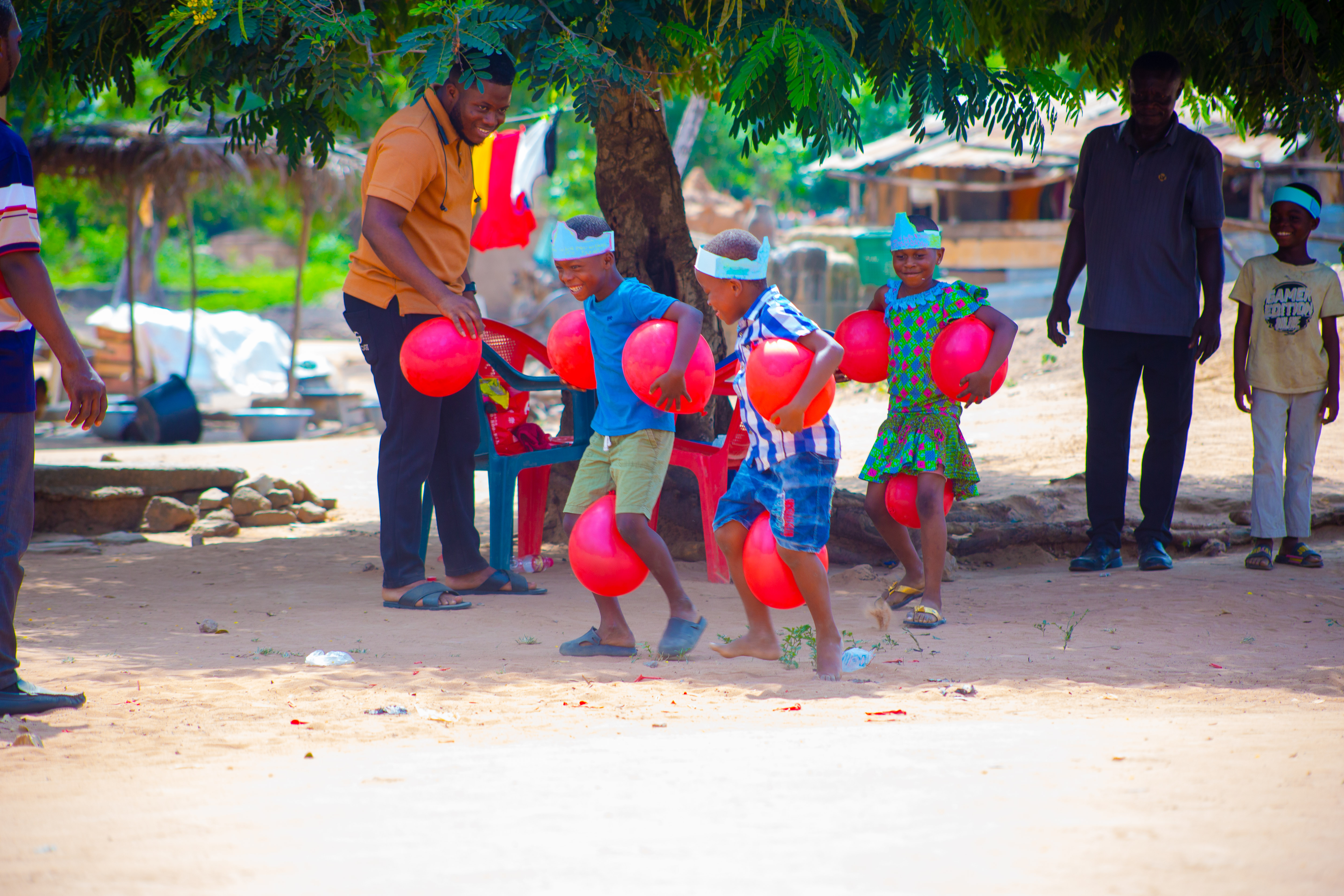 Community members sharing a moment during an outreach