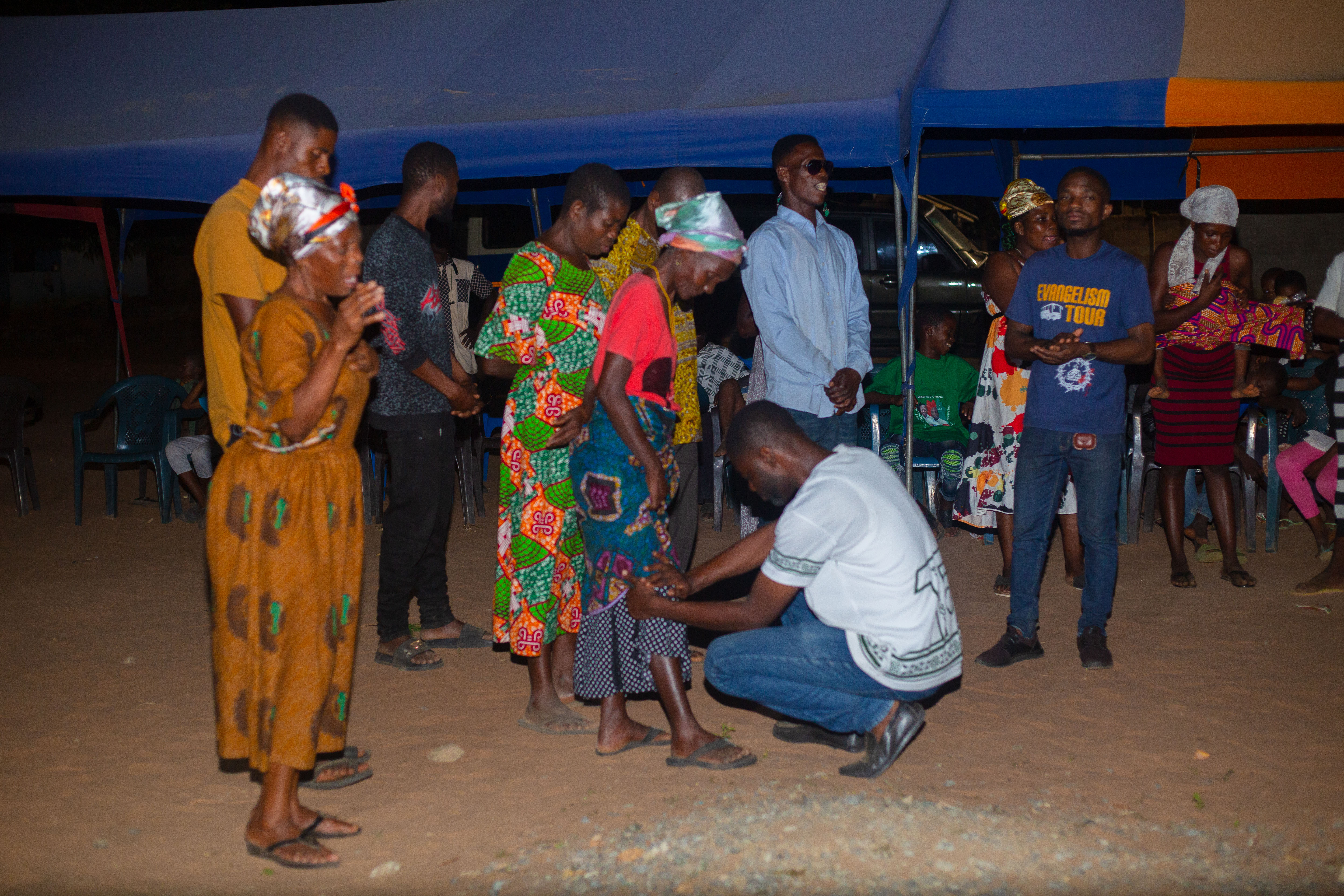 Prayer and healing  session at evening crusade
