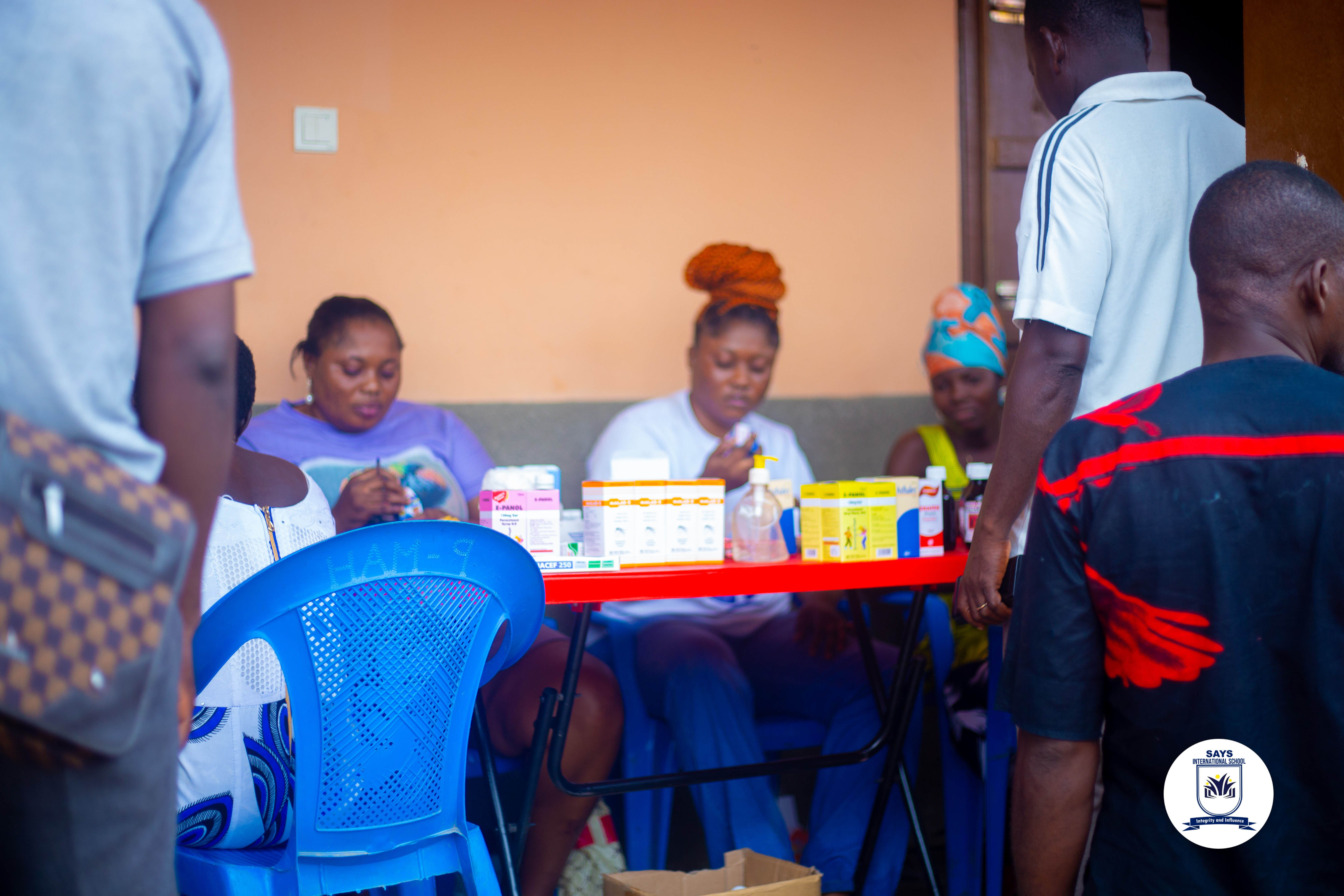 Community members listening together