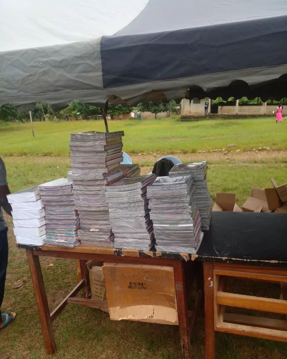 Teaching materials and books ready to be shared among kids in the community