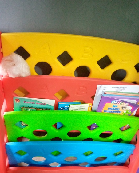 Class Shelves with books arrenged